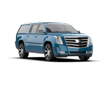 Beyaz arka planda izole edilmiş lüks araba 3 boyutlu çizim - illüstrasyon