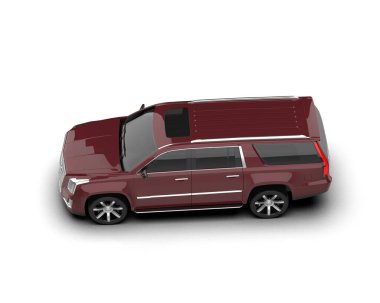 Beyaz arka plan üzerinde izole kırmızı modern otomobil