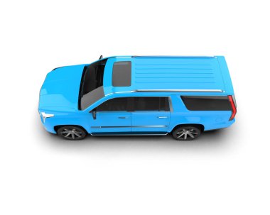 Mavi çatılı mavi araba