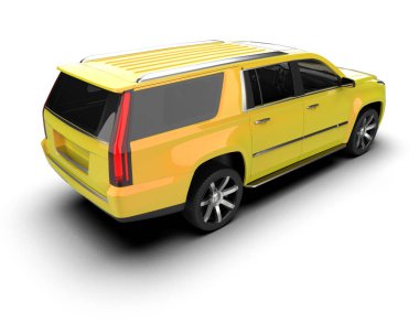 Beyaz arka planda sarı modern araba