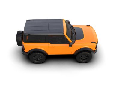 turuncu modern araba beyaz arka planda izole