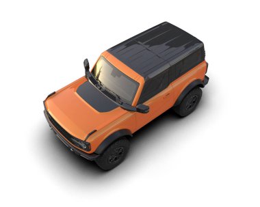 Modern SUV arabası beyaz arka planda izole edilmiş. 3d illüstrasyon