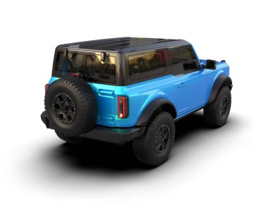 mavi modern spor araba - arka plan - 3D görüntüleme