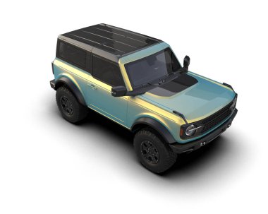 Modern araba beyazda izole edilmiş. 3d oluşturma