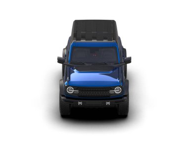 Mavi kamyonet beyaz üzerine