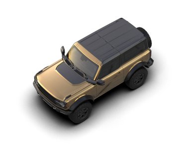 beyaz arkaplanda izole edilmiş araba 3 boyutlu görüntüleme