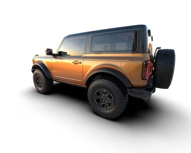 Beyaz arka planda gölgeli modern SUV