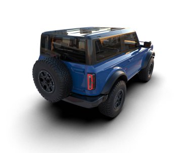 modern araba beyaz arka planda izole edildi. 3 boyutlu çizim - illüstrasyon