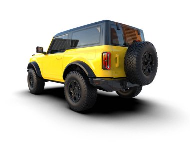 beyaz arkaplanda modern SUv