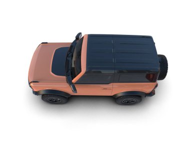 Beyaz arka planda modern şehir arabası. 3d illüstrasyon