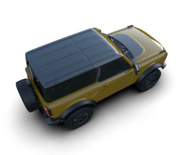SUV beyaz arka planda izole edildi. 3d oluşturma