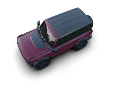 Beyaz arka planda pembe küçük bir araba..