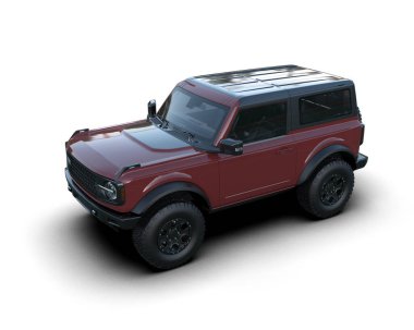 kırmızı spor araba - izole edilmiş 3 boyutlu çizim