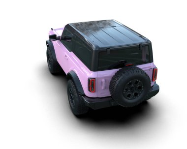 Modern araba arka planda izole edilmiş. 3D görüntüleme - illüstrasyon