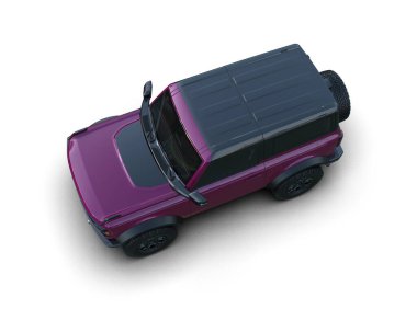 Beyaz stüdyo arka planında jenerik modeli olan 3 boyutlu bir araba.