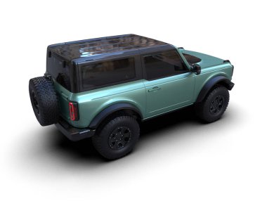 Beyaz arka planda modern bir cip. 3d oluşturma.