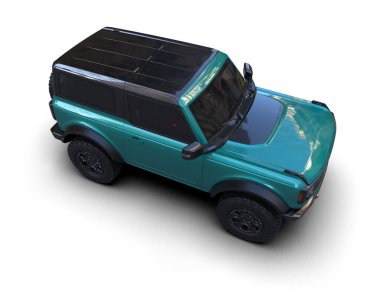 Beyaz arka planda izole edilmiş yeşil, jenerik bir pikap.