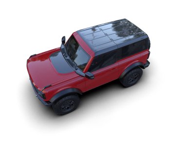 araba beyaz arkaplanda izole edildi