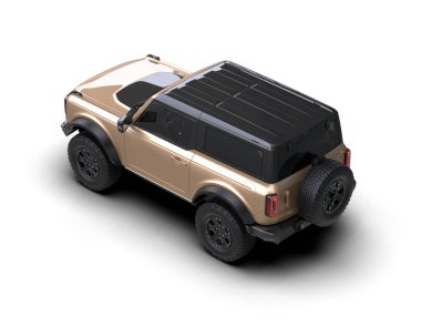 Araba beyaz arka planda izole edilmiş. 3d resimleme.