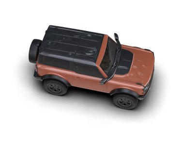 Stüdyoda modern bir SUV 'un 3 boyutlu görüntüsü.