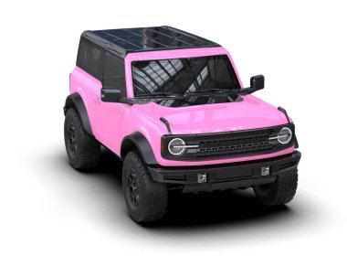 modern SUv beyaz arkaplanda izole edildi. 3 boyutlu görüntüleme