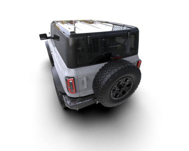 modern SUV arabası kırpma yolu ile beyaz üzerinde izole