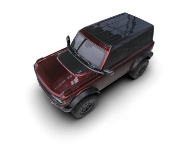 Beyaz arka planda siyah-daha az genel bir kamyonetin 3 boyutlu canlandırması