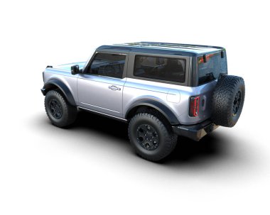 Beyaz arka planda modern SUV. 3d oluşturma