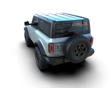 beyaz arkaplanda modern SUv