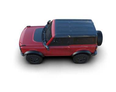 modern kırmızı SUv - üst görünüm