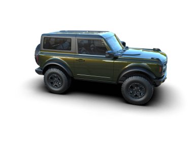 yeşil araba beyaz arka planda modern araba