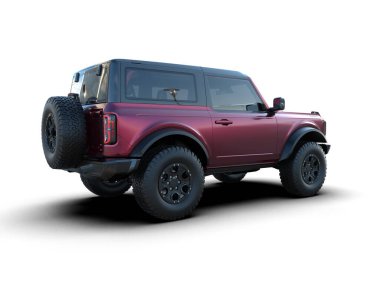 Modern SUV beyaz arka planda izole edildi. 3d oluşturma