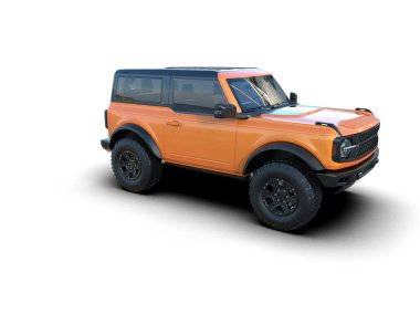Beyaz arka planda modern SUV. 3d oluşturma