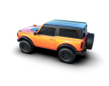 Beyaz arka planda bir cip. 3d oluşturma