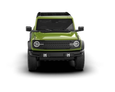 Modern SUV - modern yeşil - siyah - off - road - front view. 3 Boyutlu Hazırlama