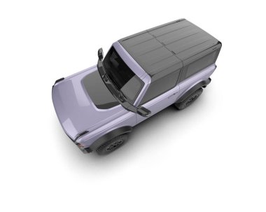 Stüdyo arka planında izole edilmiş bir arabanın 3 boyutlu görüntüsü