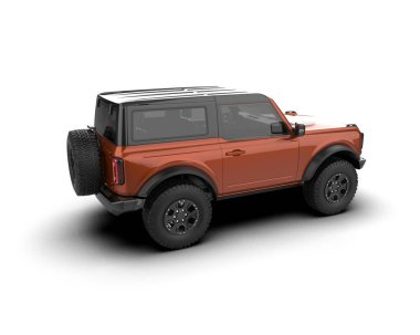 SUV aracı beyaz arkaplanda izole edildi