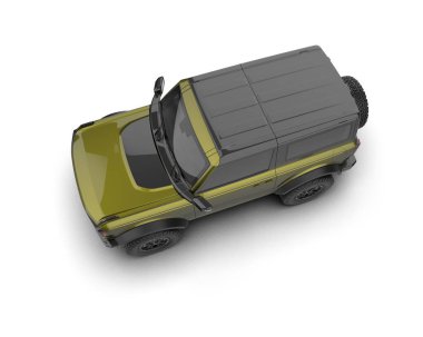 Stüdyodaki araba beyaz arka planda izole edilmiş. konsept araba