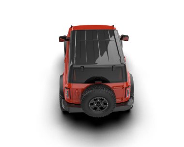 Kırmızı modern SUV - off-road - car. 3d oluşturma