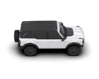 modern SUv beyaz arkaplanda izole edildi. 3d görüntüleme - illüstrasyon