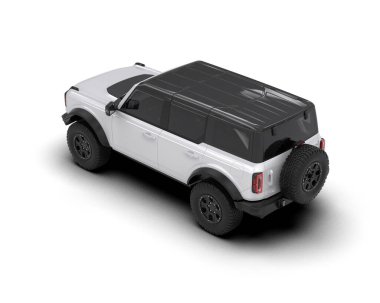 beyaz arka planda modern araba 3 boyutlu görüntüleme