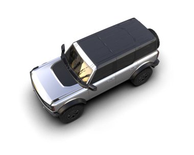 modern araba beyaz arka planda izole edildi. 3 boyutlu görüntüleme -