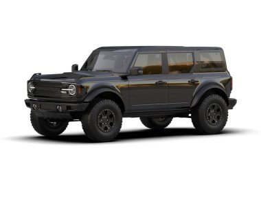 siyah modern SUV - üst görünüm