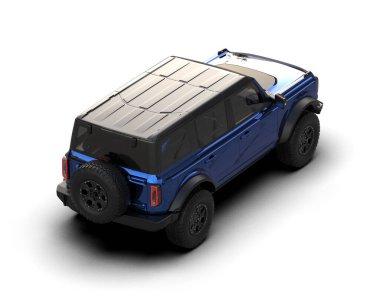 modern şehir arazi aracı - kentsel görünüm - 3 boyutlu çizim - beyaz arkaplanda izole