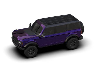 beyaz arkaplan üzerinde modern SUv 3 boyutlu illüstrasyon