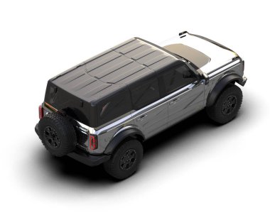 Araba arka planda izole. 3d illüstrasyon - resim