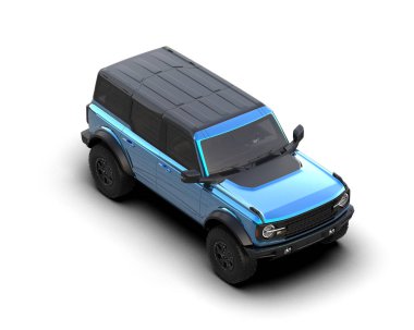 araba mavi modern araba - üst görünüm