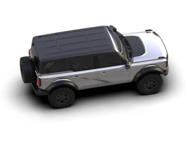 Beyaz arka planda bir araba. 3D model - ayır