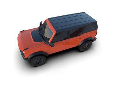 beyaz arkaplanda modern SUv