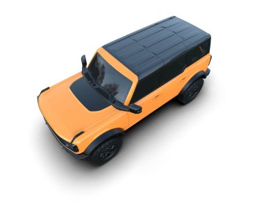 Siyah araba beyaz arka planda. 3d oluşturma